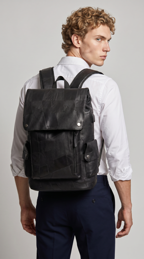 Men's Leather Backpack - Urban
