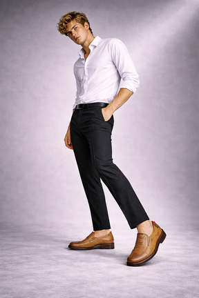 Men's Genuine Leather Platform Loafers - Kingsley