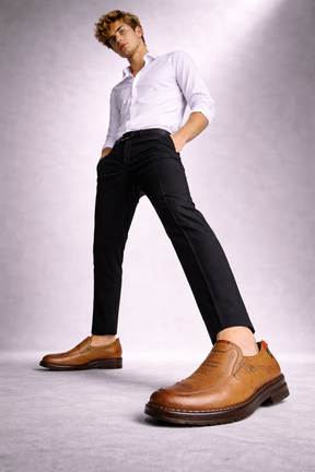Men's Genuine Leather Platform Loafers - Kingsley