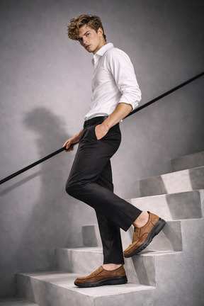 Men's Genuine Leather Platform Loafers - William Classic