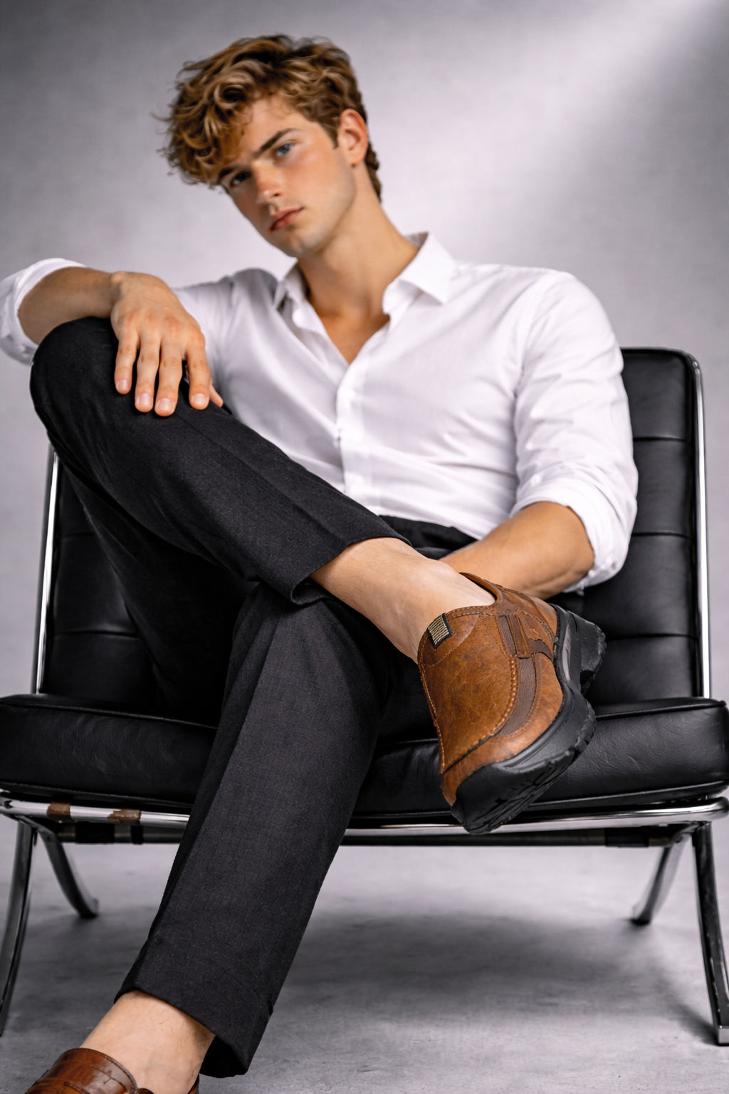 Men's Genuine Leather Platform Loafers - William Classic