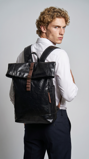 Men's Leather Backpack - Mountain