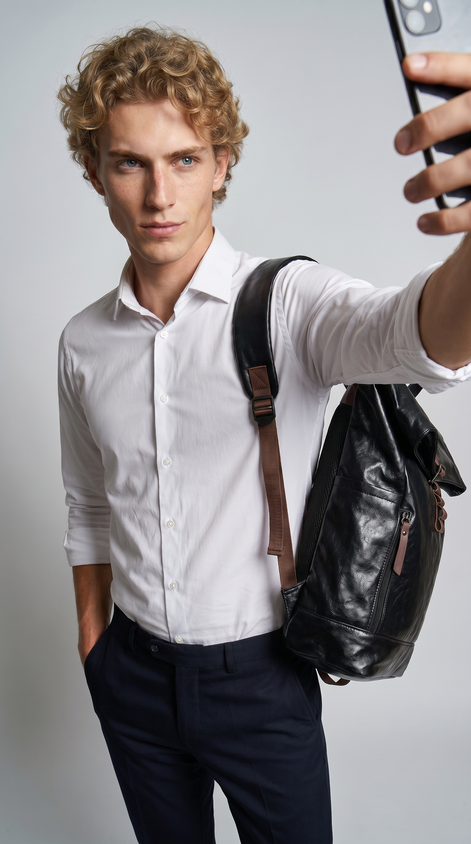 Men's Leather Backpack - Mountain