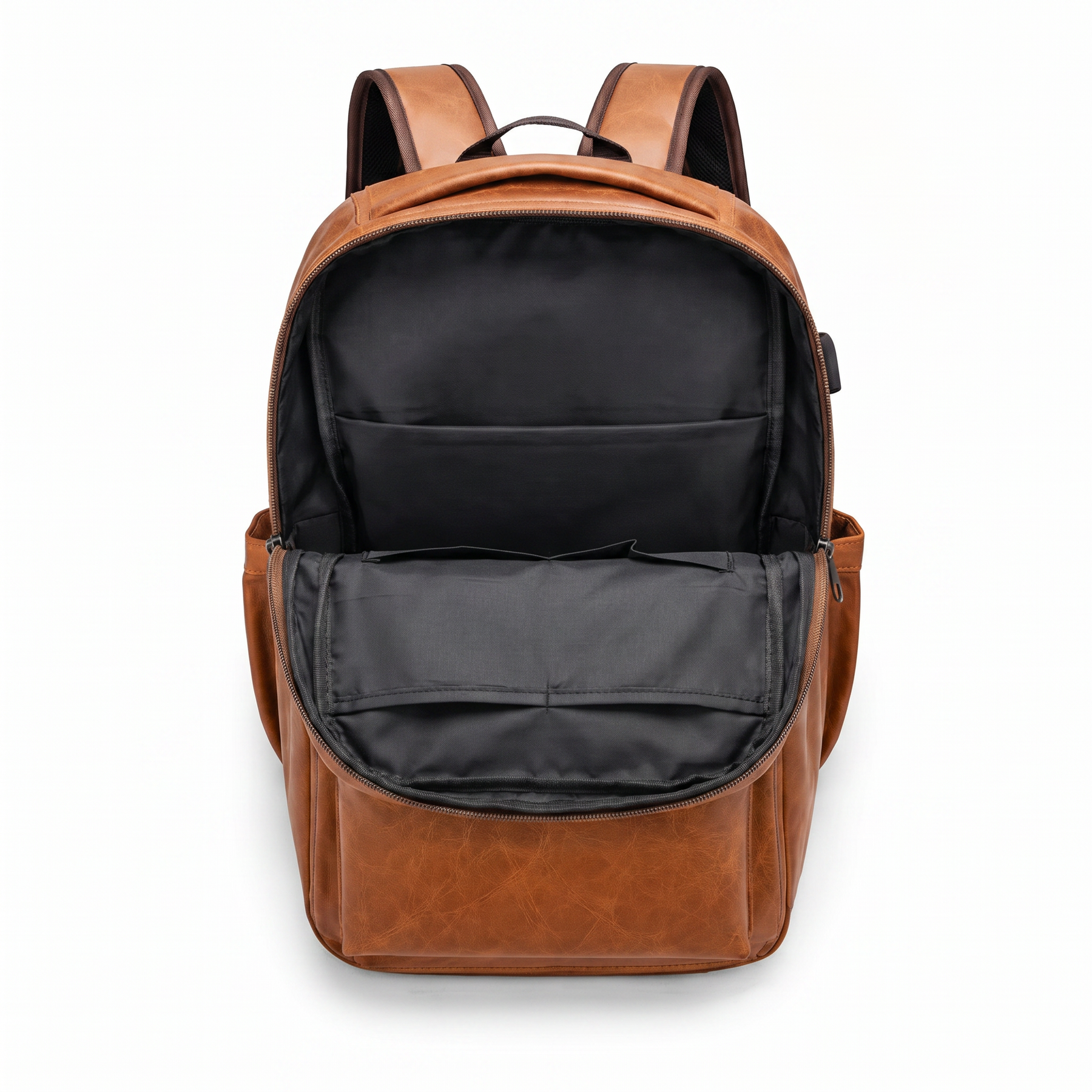 バッグ real leather multi pocket back pack Men's Real Leather Backpack - Oxbridge