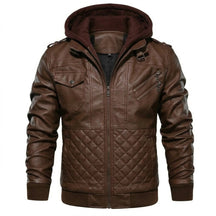 Men's Real Leather Bomber Jacket with Removable Hood – Leather Elegance