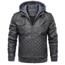 Men's Real Leather Bomber Jacket with Removable Hood – Leather Elegance