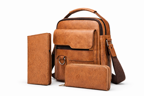 Men's Real Leather Satchel - Leepus 3 in 1