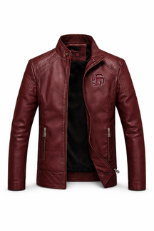 Men's Real Leather Slim Fit Biker Jacket – Raven