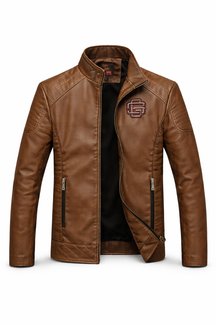 Men's Real Leather Slim Fit Biker Jacket – Raven