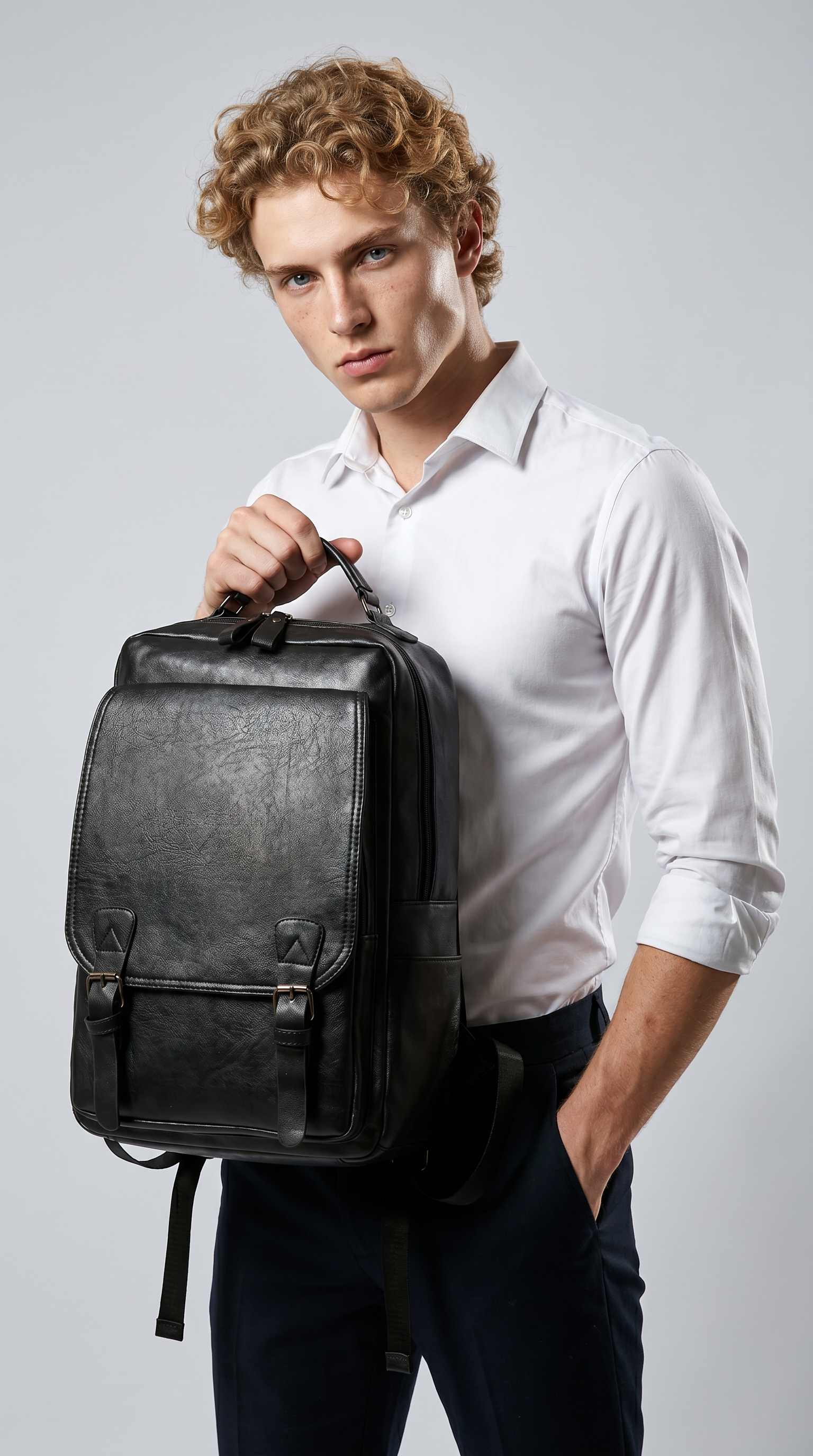 Men's Leather Backpack - Commander
