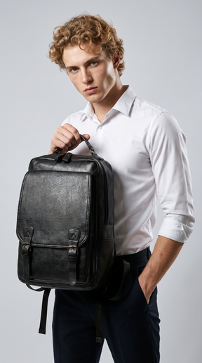 Men's Leather Backpack - Commander