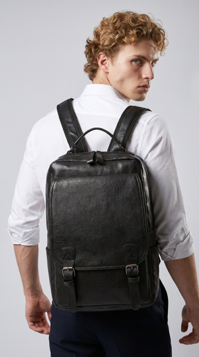 Men's Leather Backpack - Commander