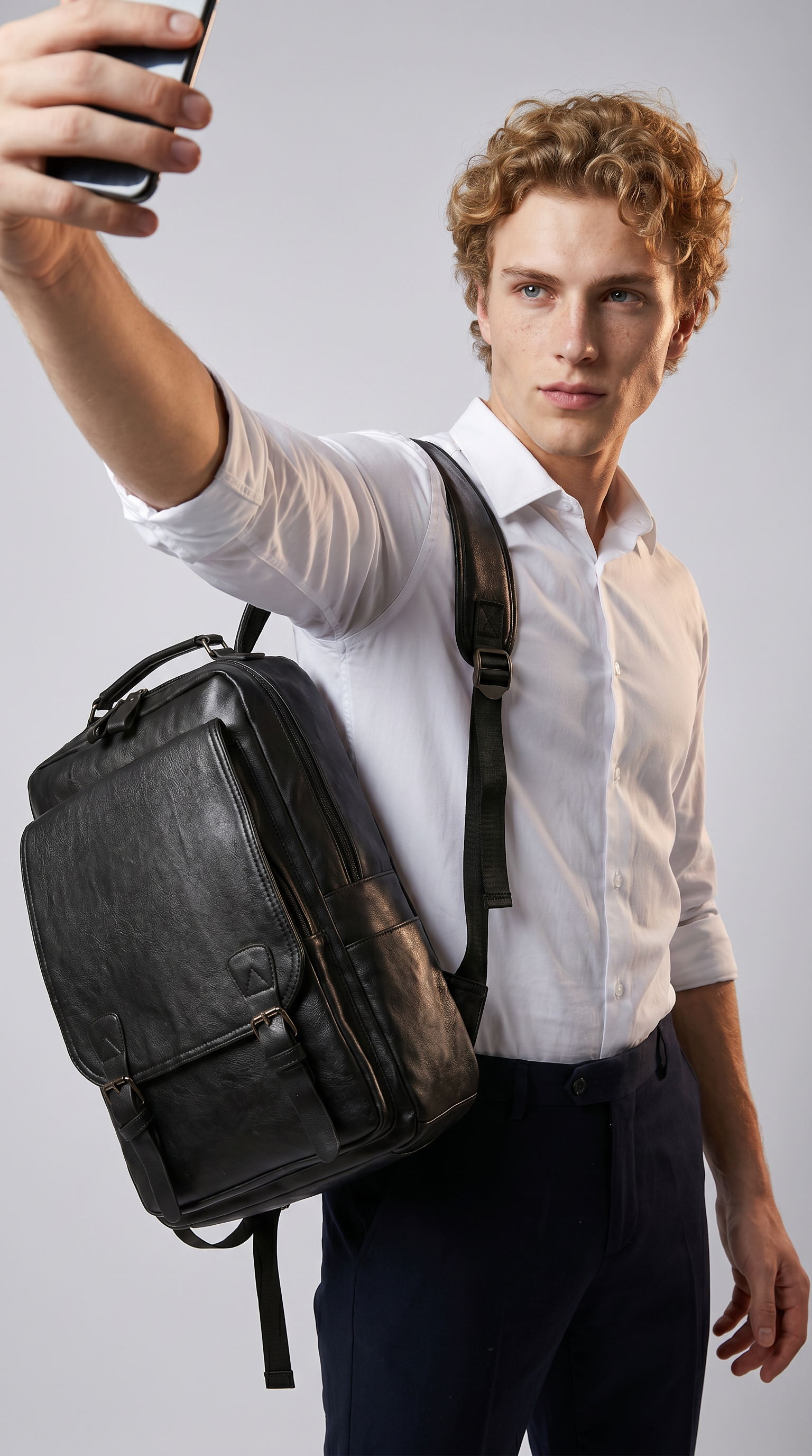 Men's Leather Backpack - Commander