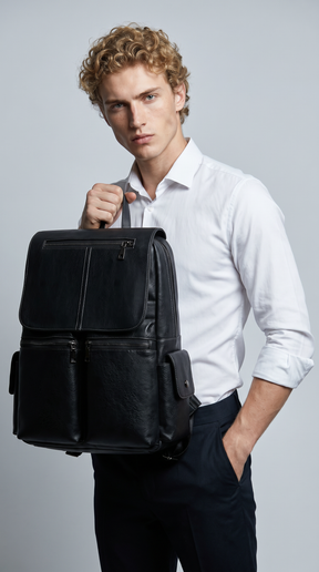 Men's Leather Backpack - Demetrius