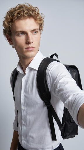 Men's Leather Backpack - Demetrius
