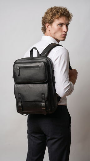 Men's Leather Backpack - Force