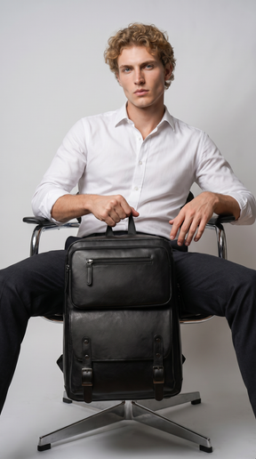 Men's Leather Backpack - Force