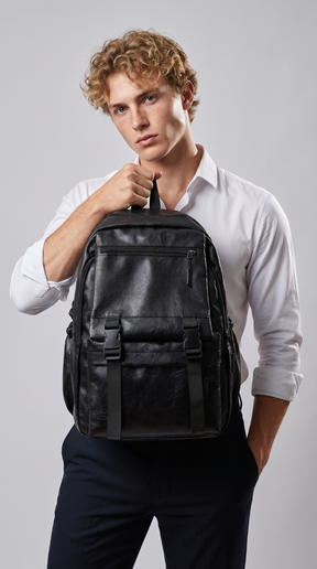 Men's Leather Backpack - Nocturne