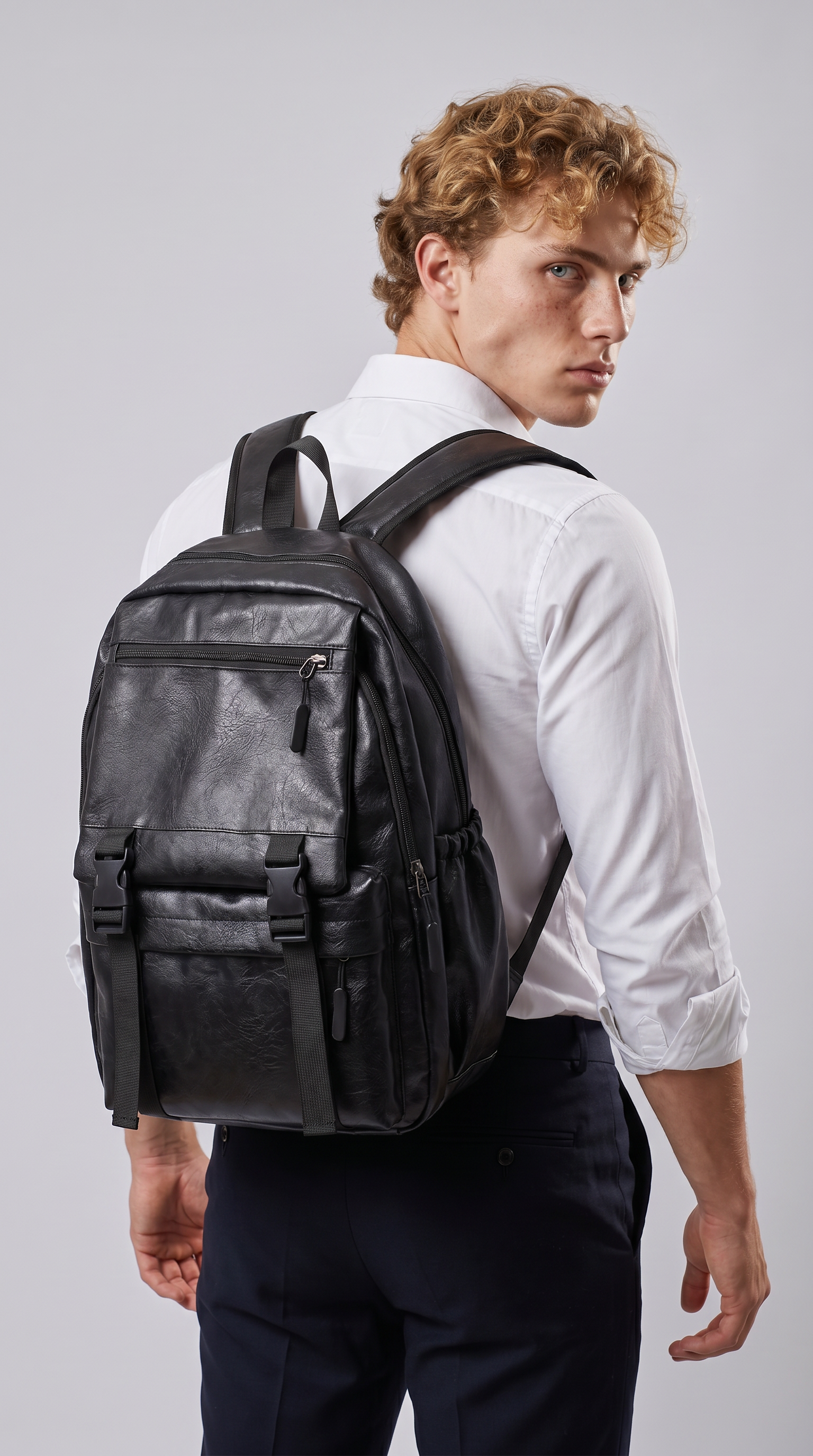 Men's Leather Backpack - Nocturne