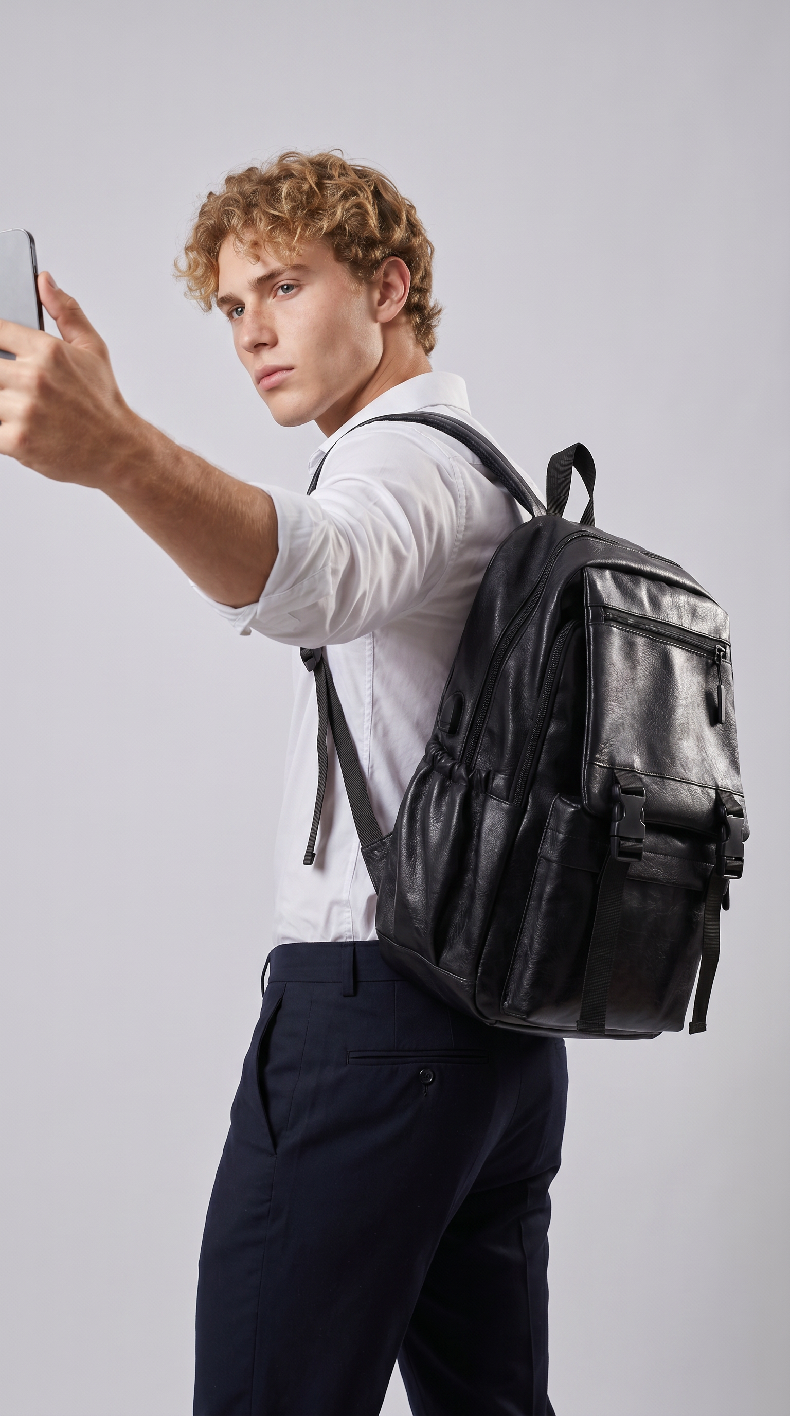 Men's Leather Backpack - Nocturne