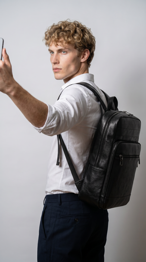 Men's Leather Backpack - Victorious