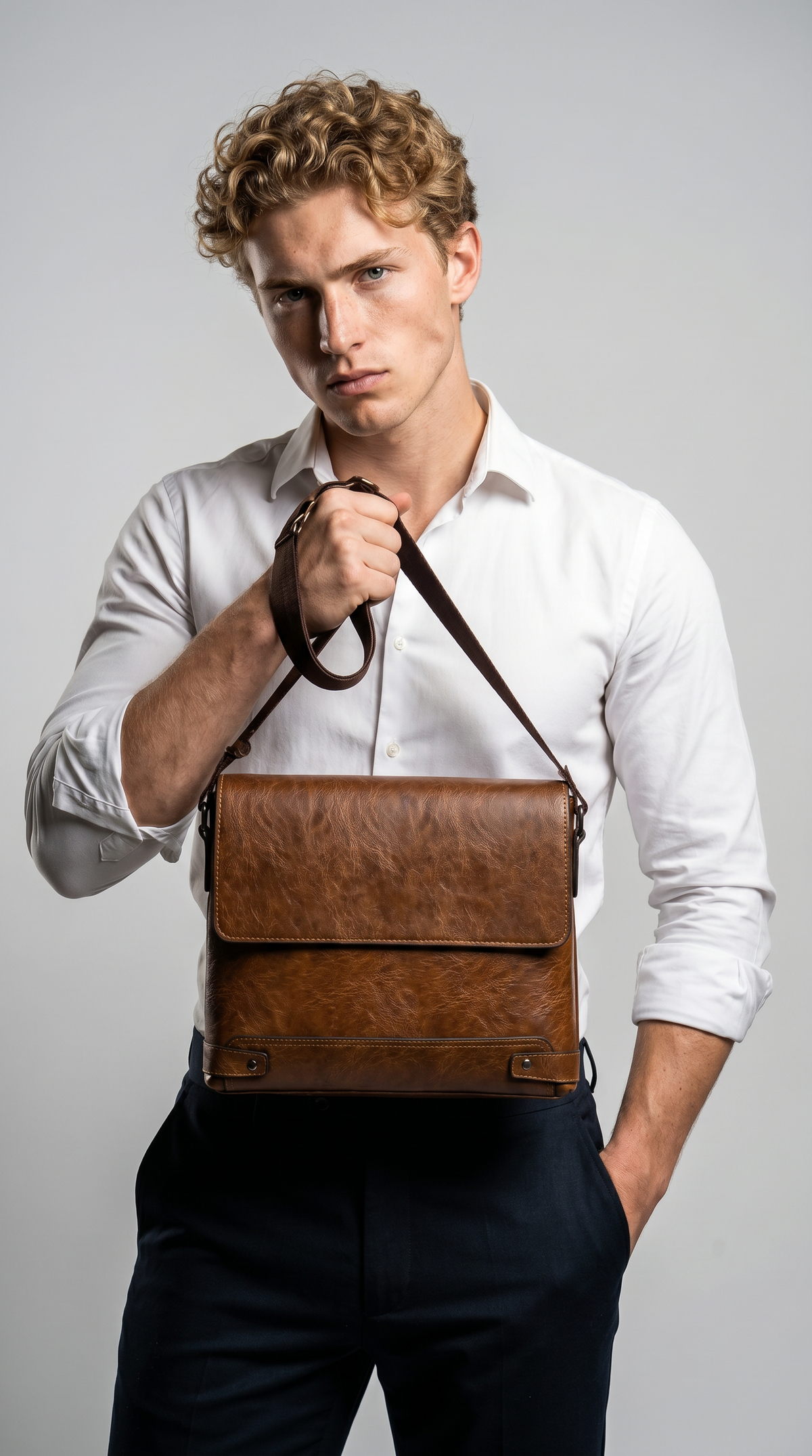 Men's Leather Briefcase - Work
