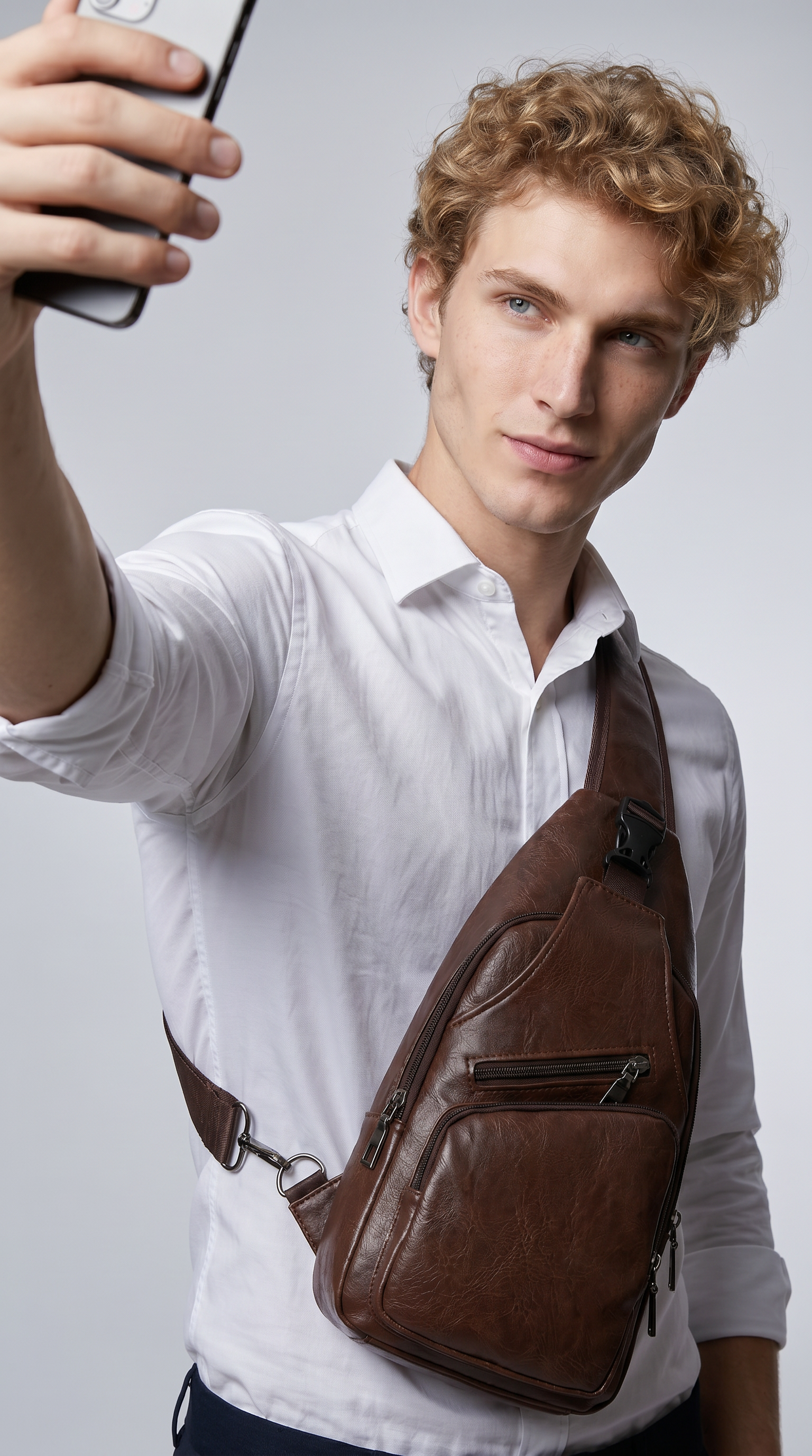 Men's Leather Crossbody Bag - Riot