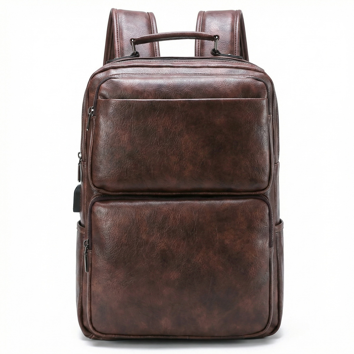 Men's Real Leather Backpack - Job Style