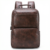 Men's Real Leather Backpack - Job Style