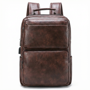 Men's Real Leather Backpack - Job Style