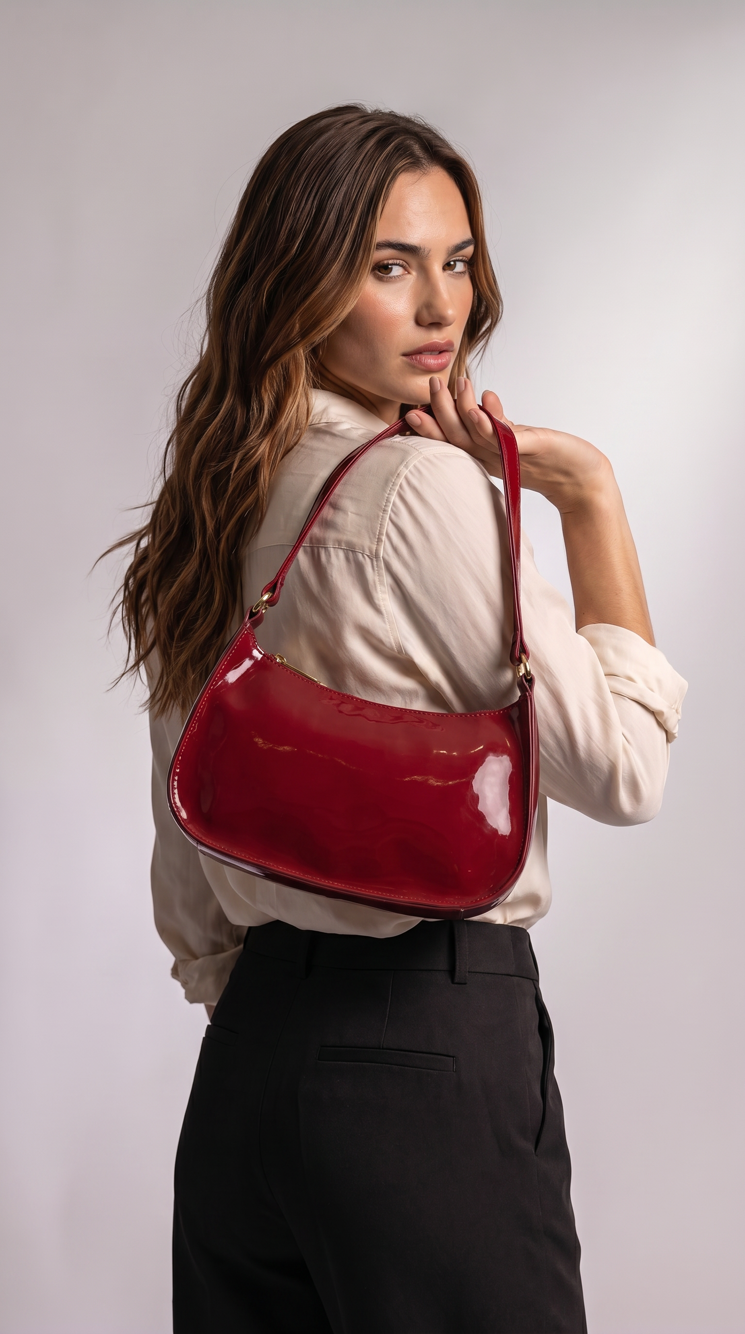 Women's Genuine Leather Baguette Bag - Carol