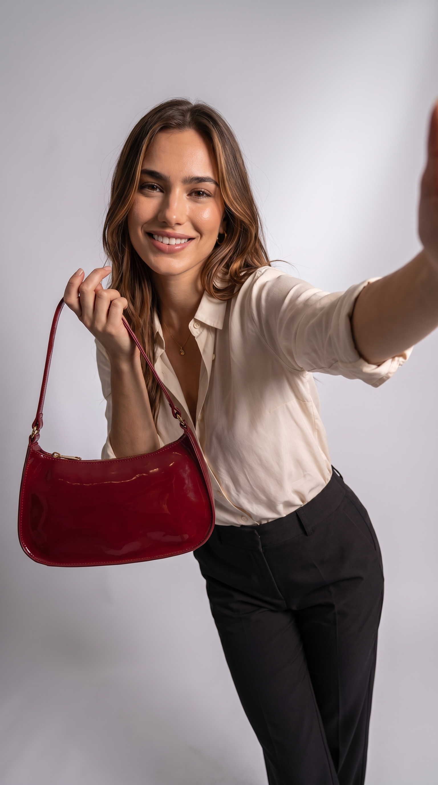 Women's Genuine Leather Baguette Bag - Carol
