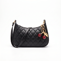 Women's Genuine Leather Hobo Bag - Cherry