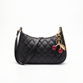 Women's Genuine Leather Hobo Bag - Cherry