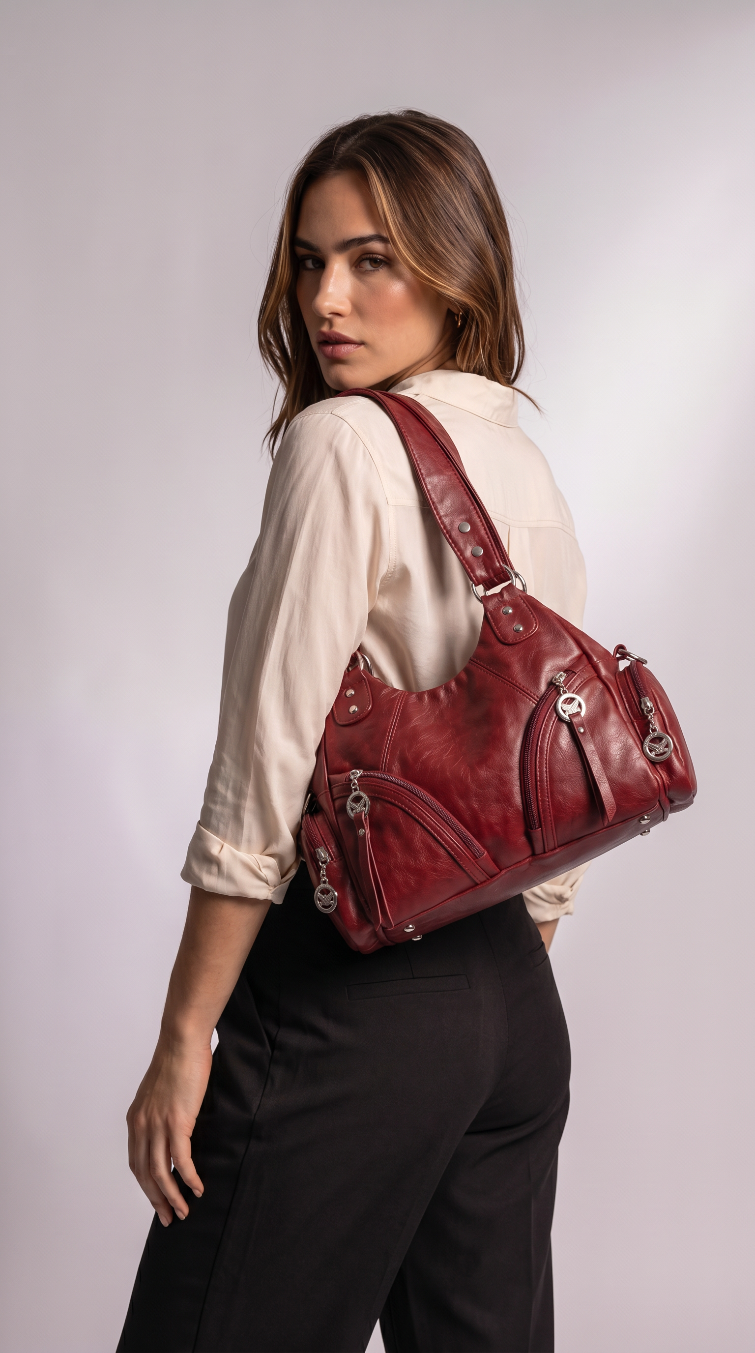 Women's Genuine Leather Hobo Bag - Kyle
