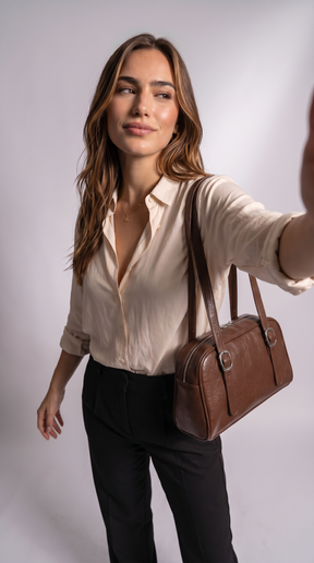 Women's Genuine Leather Crossbody Bag - Malena
