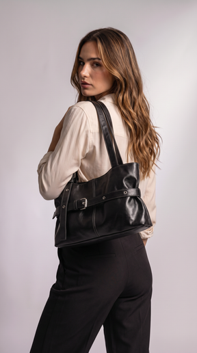 Women's Genuine Leather Shoulder Bag - Omega