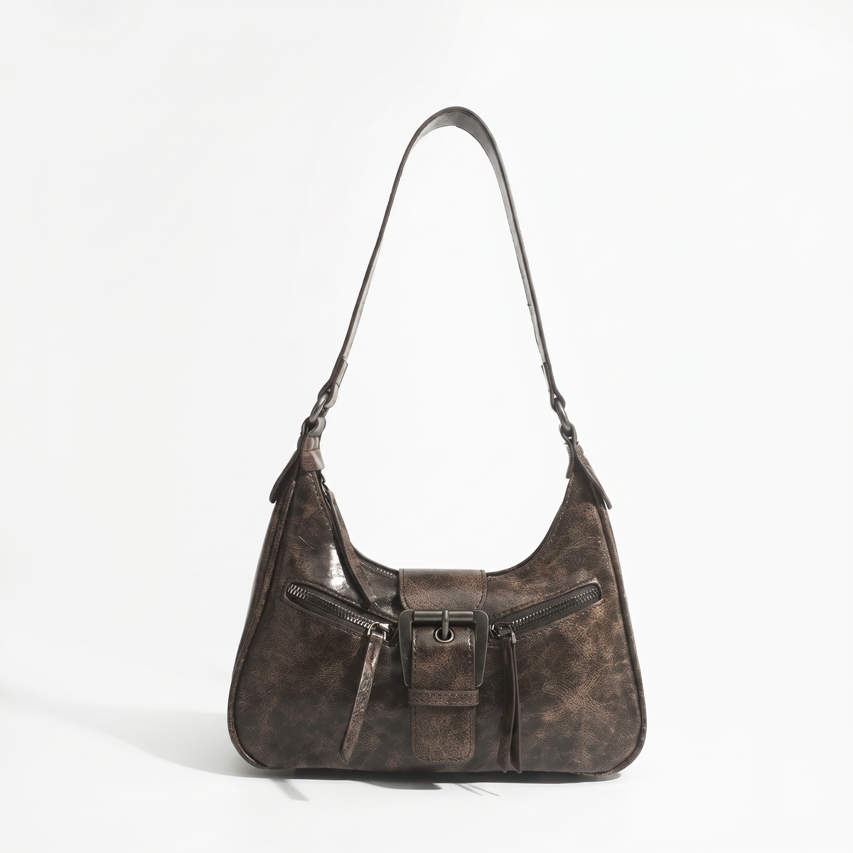 Women's Genuine Leather Hobo Bag - Vintage