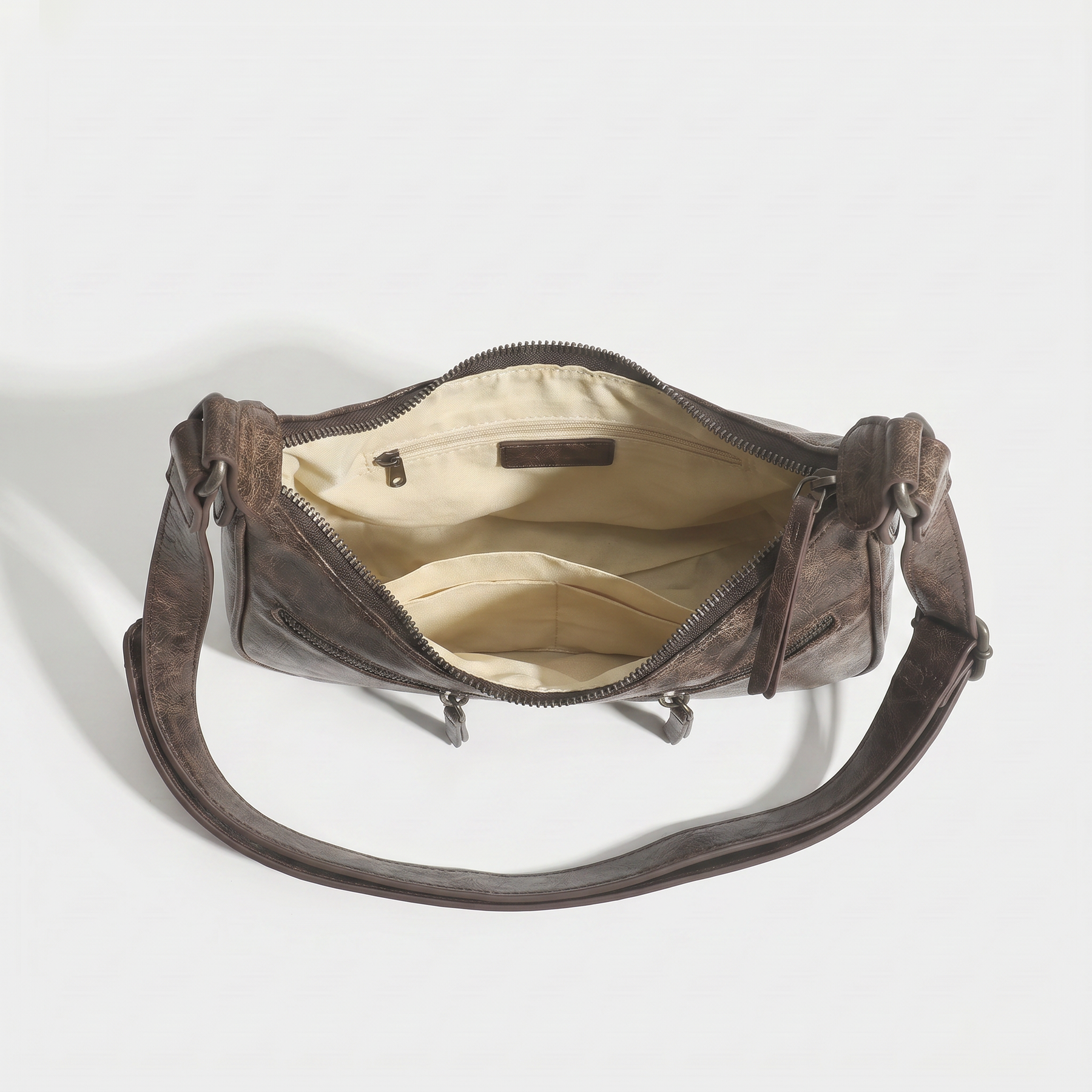 Women's Genuine Leather Hobo Bag - Vintage