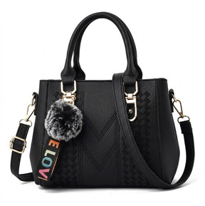 Women's Genuine Leather Top Handle Bag - Cherry