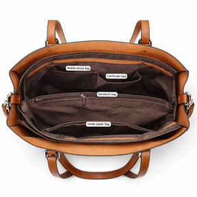 Women's Genuine Leather Messenger Bag - Elegant Woman
