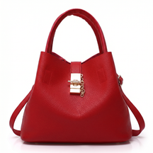 Women's Genuine Leather Messenger Bag - Heart