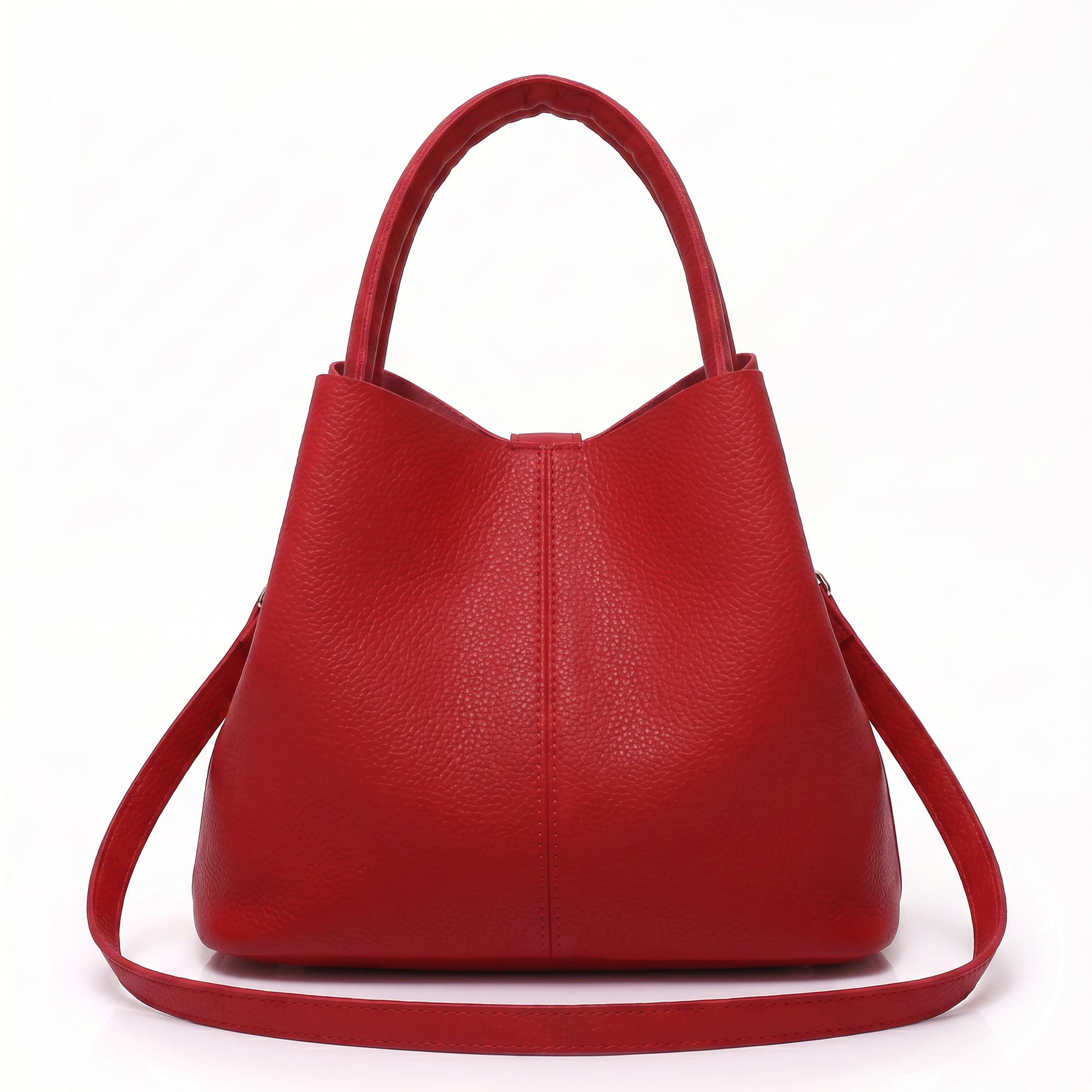 Women's Genuine Leather Messenger Bag - Heart