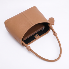 Women's Genuine Leather Shoulder Bag - Nature