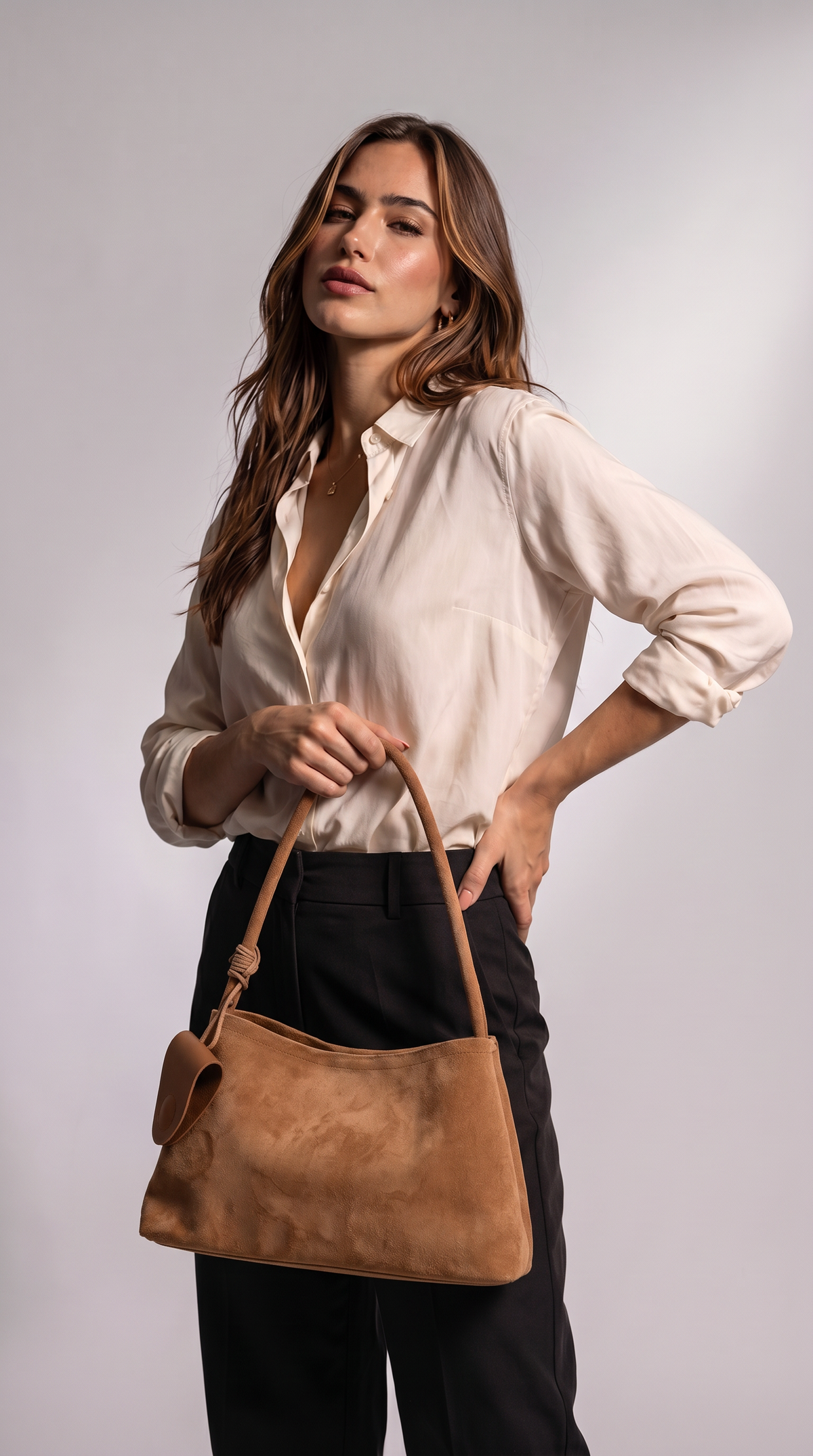 Women's Genuine Leather Shoulder Bag - Nature