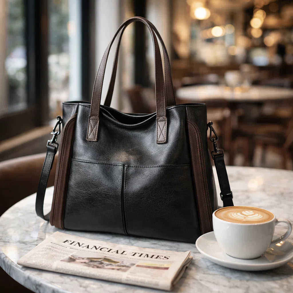 Women's Genuine Leather Messenger Bag - Sofia Vintage Girl