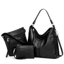 Women's Genuine Leather Messenger Bag - Twins