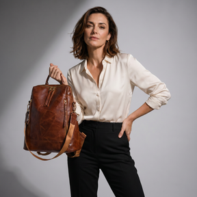 Women's Leather Backpack - Divine