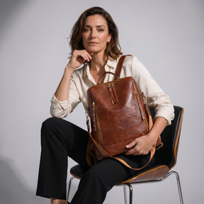 Women's Leather Backpack - Divine