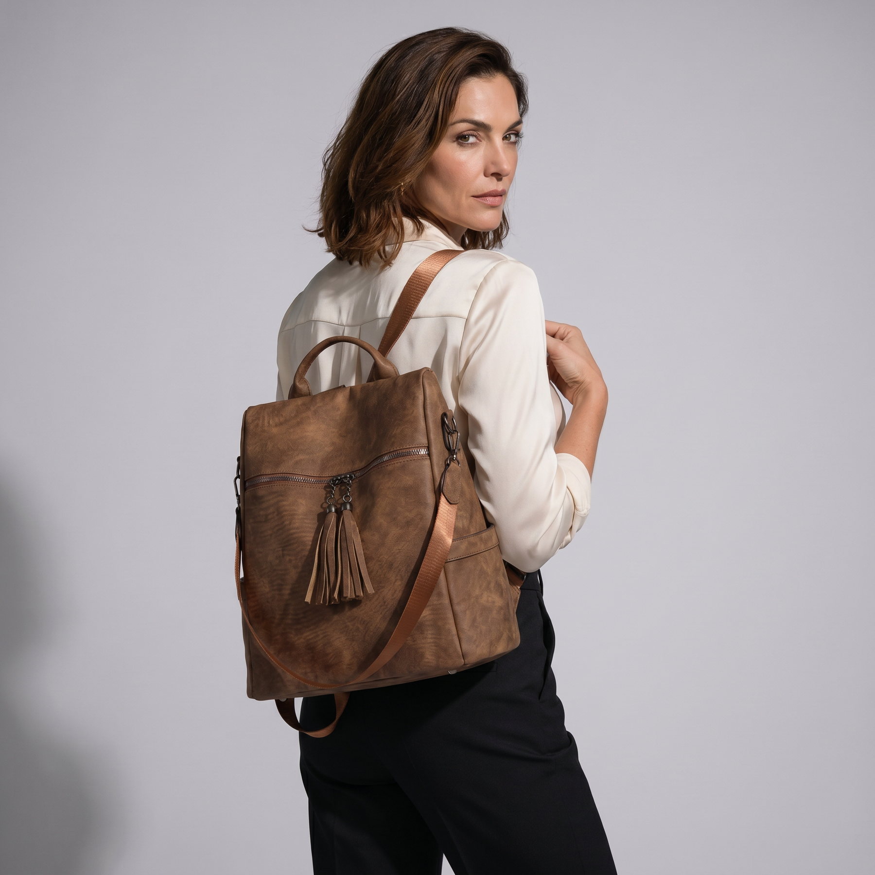 Women's Leather Backpack - Erza
